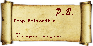 Papp Baltazár névjegykártya
